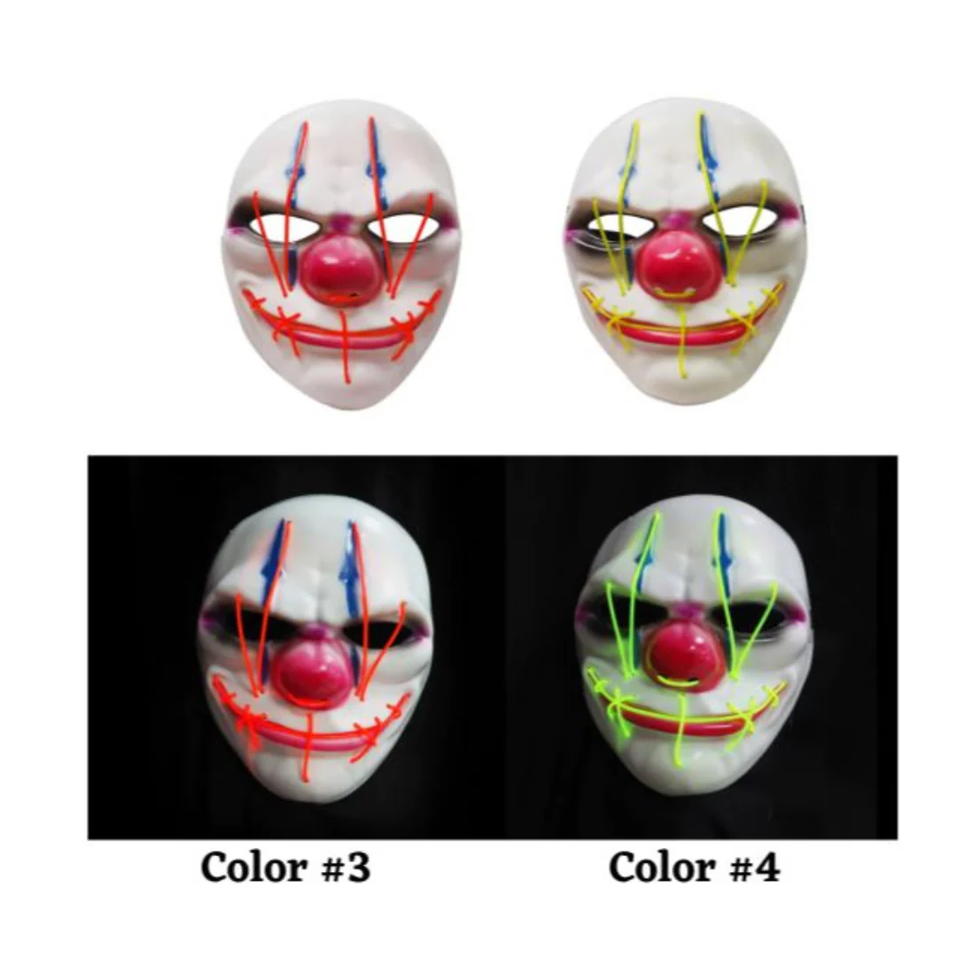 Light Up Evil Clown Mask Asst - Image 3